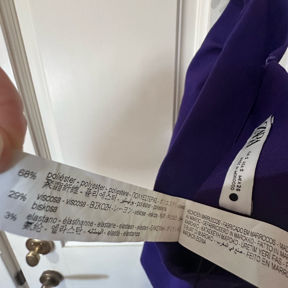 Zara Bold Purple Strapless Draped Top - Picture 13 of 16